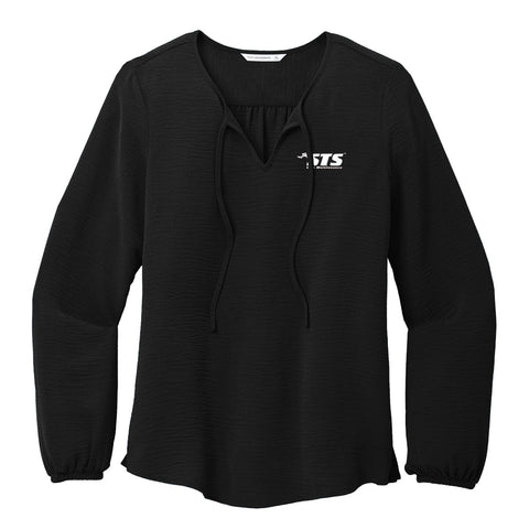Womens Textured Crepe Blouse